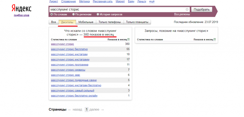 Что такое десктопы в Яндекс Вордстате