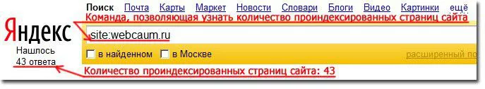 Как узнать количество страниц в поиске Яндекса